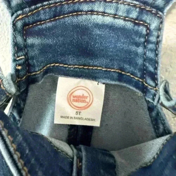 Wonder Nation Girls Months Jean Overall Skirt with Button down Front 5T - Picture 3 of 3
